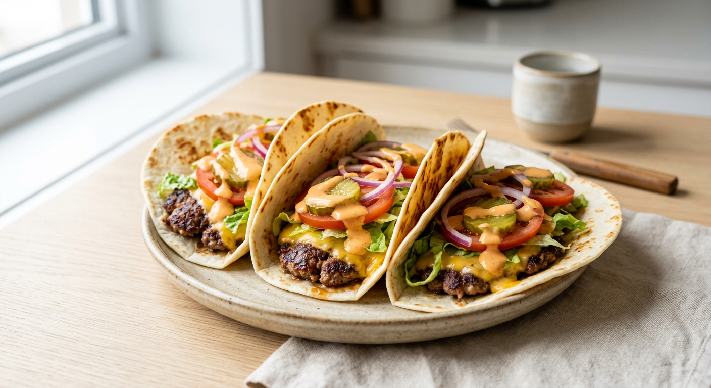 Smash burgers sur tortillas
