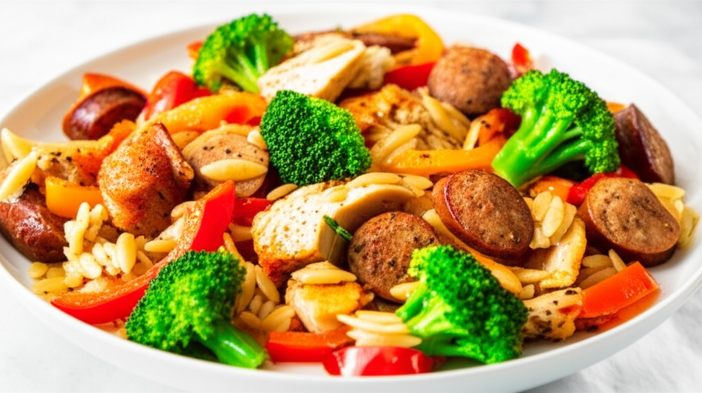 Orzo aux saucisses italiennes et poulet