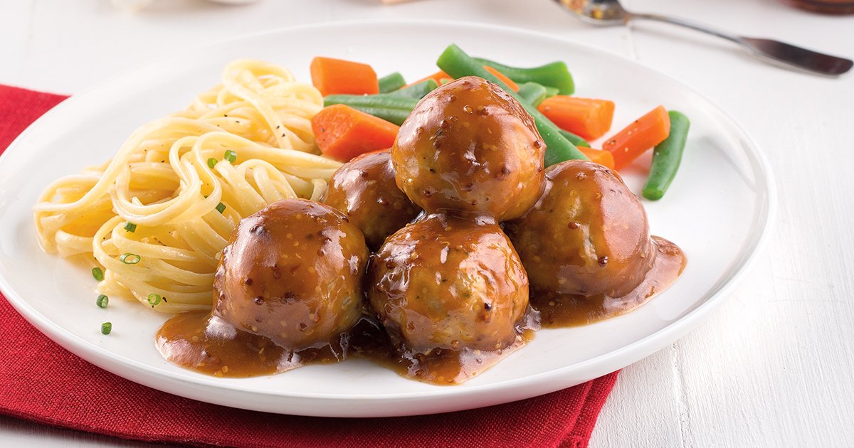 Boulettes de poulet moutarde et érable à la mijoteuse